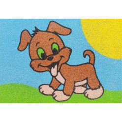 Vidám kutya-Kreatív Homokkép sablon 